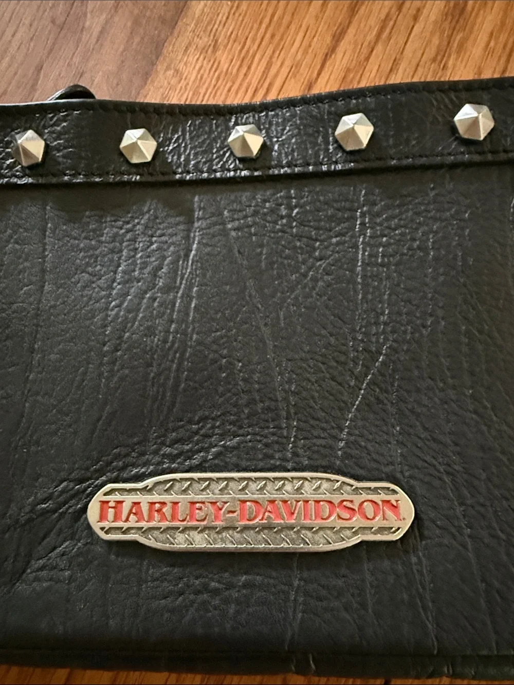 Harley-Davidson Black, White & Orange Studded Hip Bag